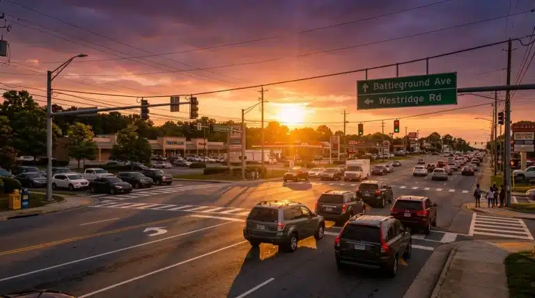 Battleground & Westridge Streets in Greensboro